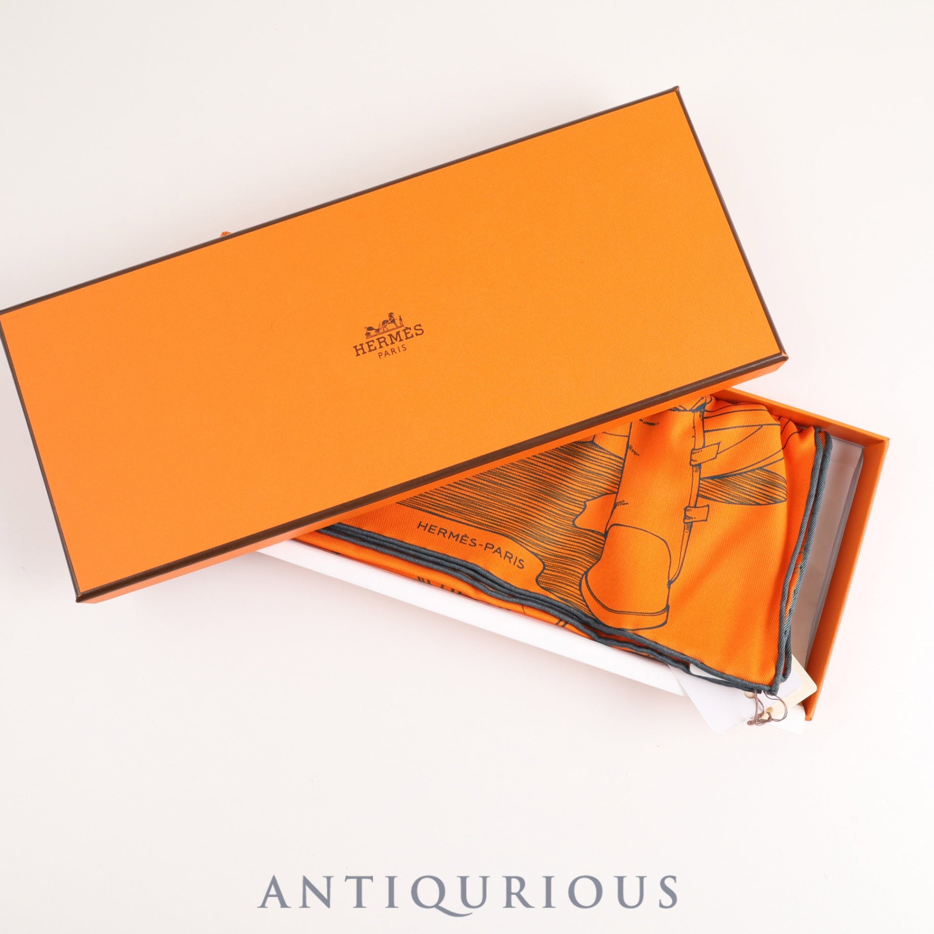 エルメス スカーフ カレ45 ミステリアス ライダー SILK100% 箱 タグ