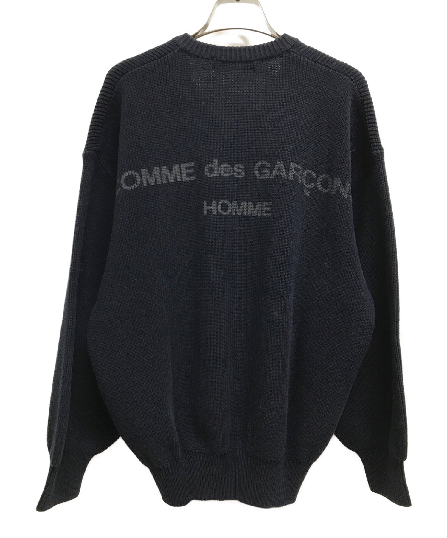 Pre-owned] COMME des GARCONS HOMME Back Logo Print V-Neck Knit