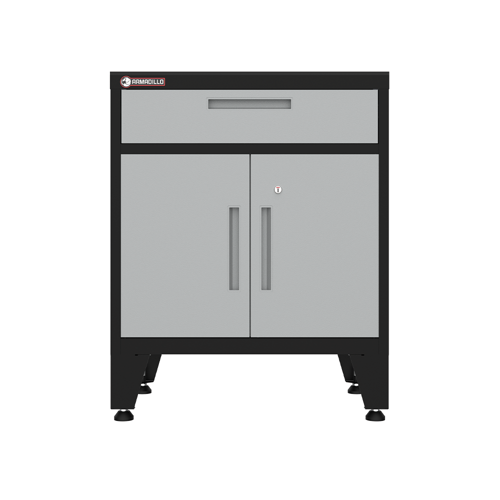 2-Door, 1-Drawer Garage Storage Cabinet in Gray – Armadillo Tough