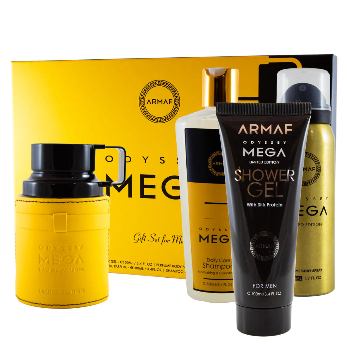 Shop Odyssey Mega 3.4, 4 PC Gift Set | Bold Fragrance for Men By Armaf