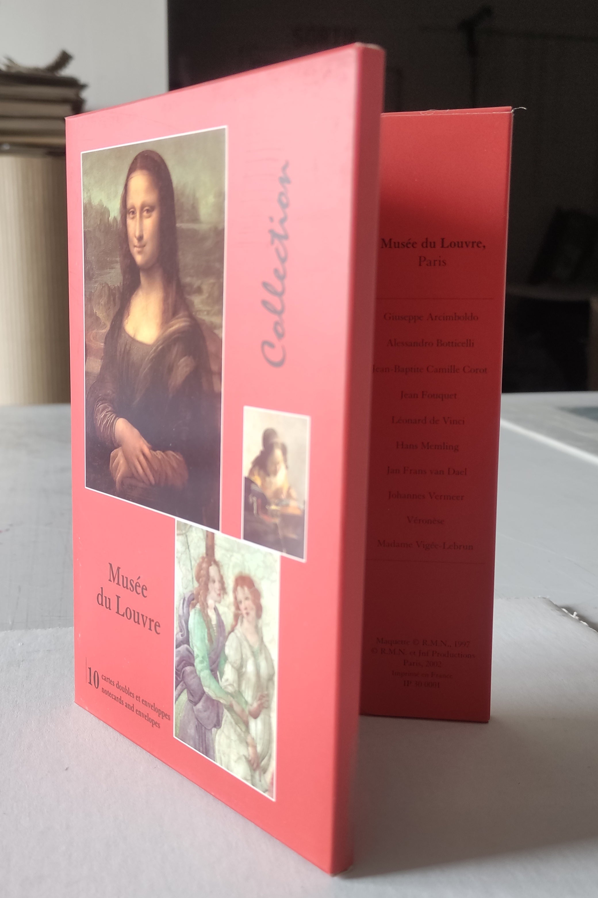 Set of 10 Notecards with Envelopes of the Louvre Museum - 5 X 7