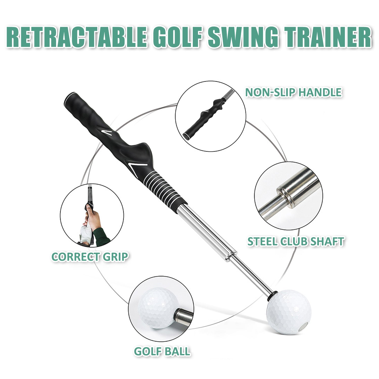 Flexible Telescopic Golf Swing Trainer | Portable Swing Practice