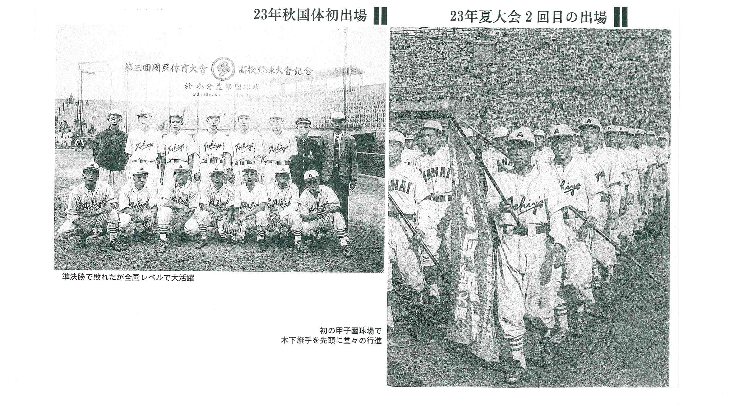 アサヒスポーツ編 甲子園大会」（昭和23年度全国高等学校野球選手権