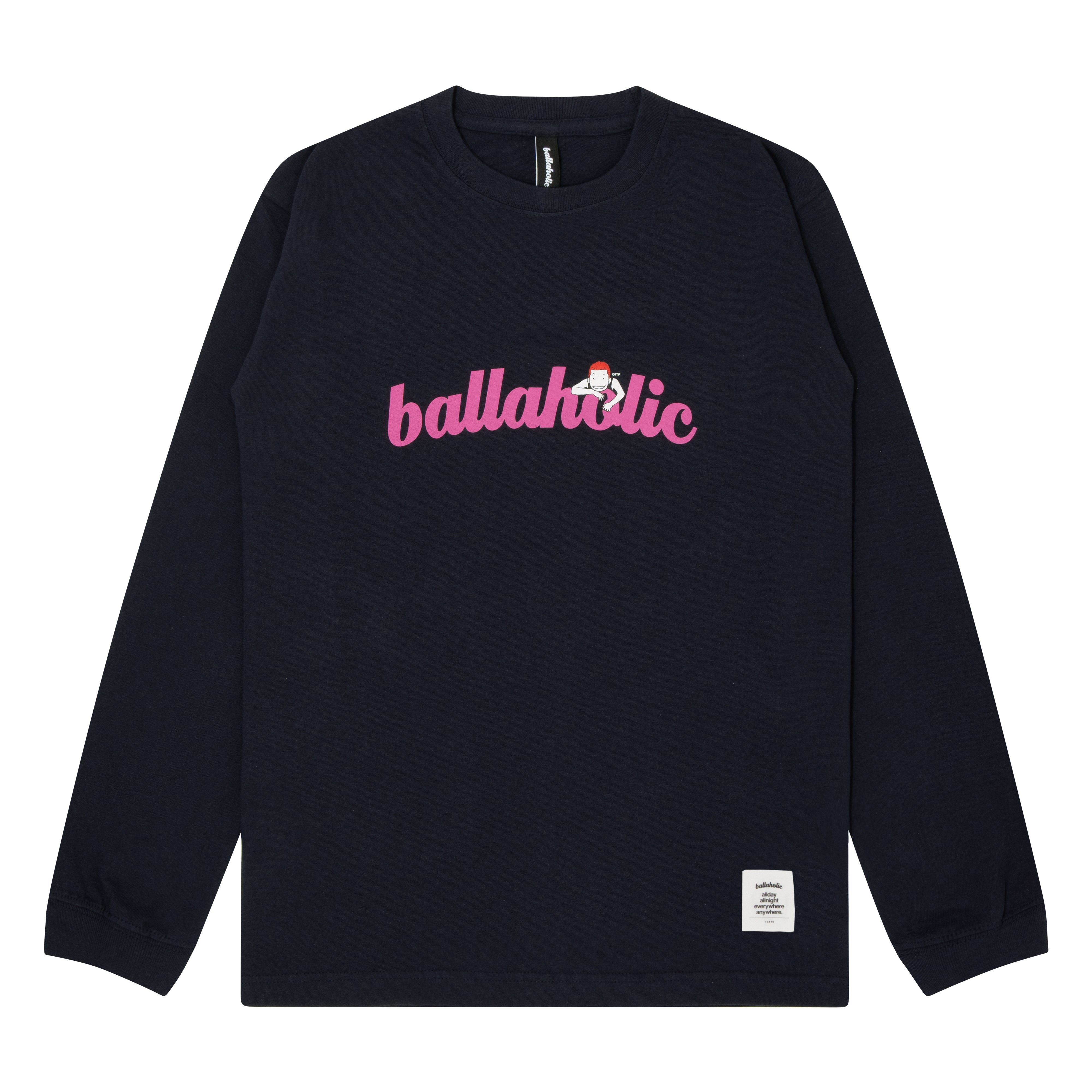 Logo Long Tee -PICK UP PLAYGROUND- (navy/pink) – ballaholic