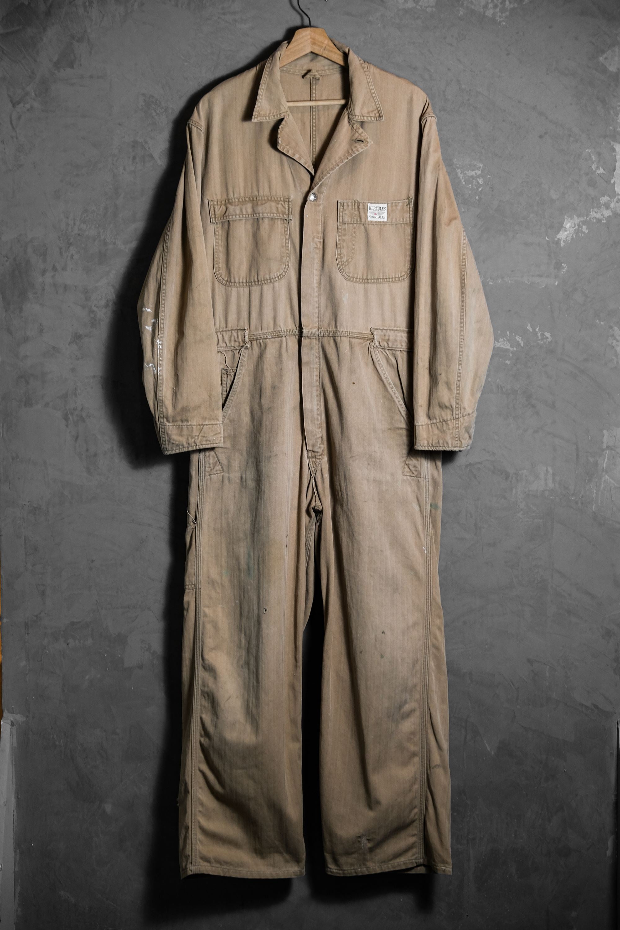 HERCULES 1940~50's “Nation-ALLS” Vintage HBT Twill Coveralls