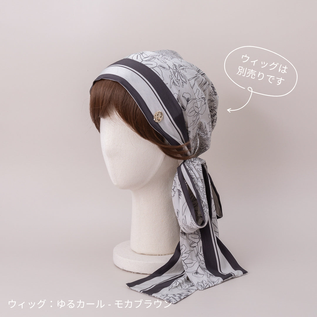 SCARF HAT (M) / Botanical-Greige – BAREN（バレン）
