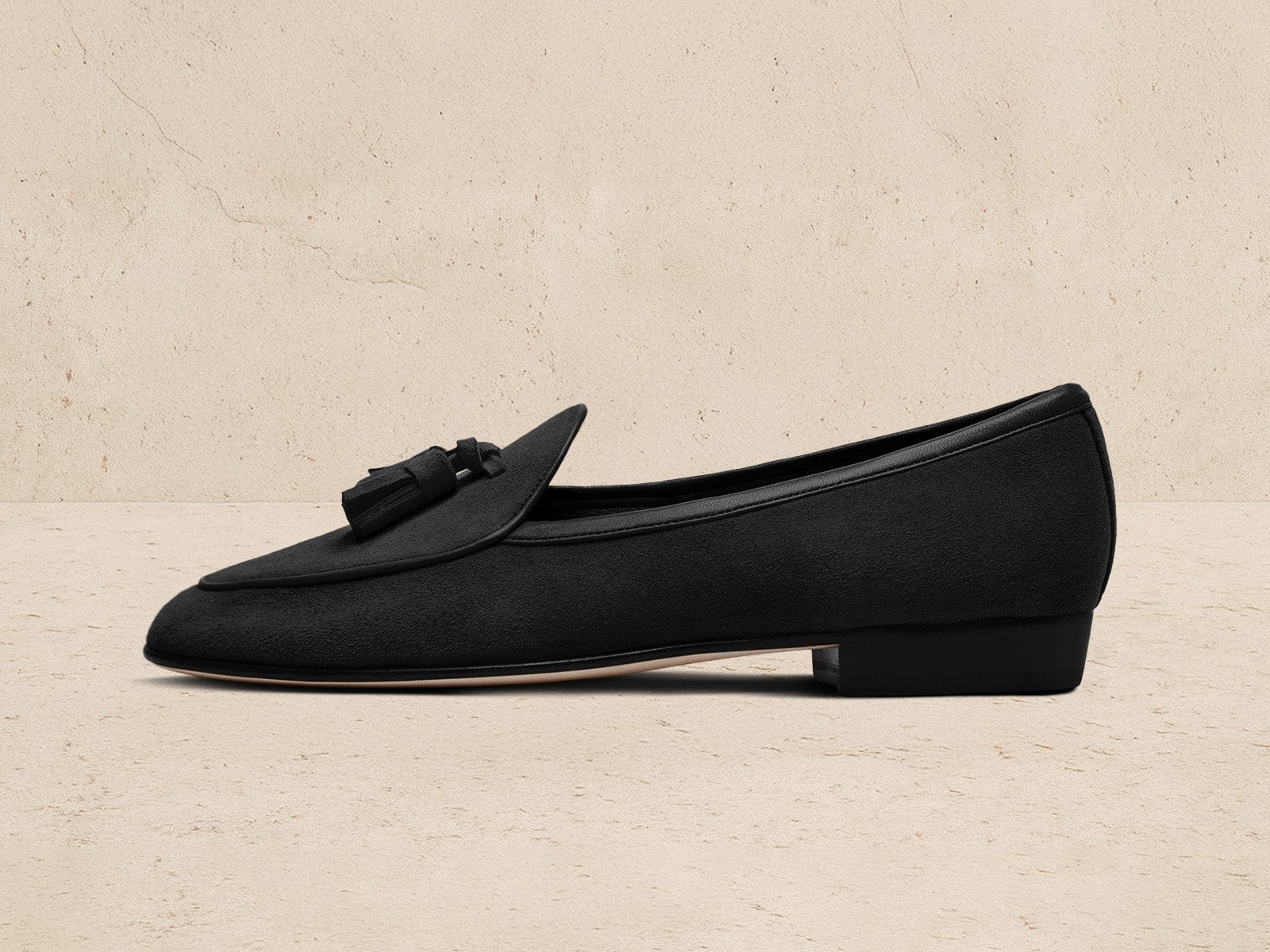 Baudoin & Lange | Women's Sagan Classic Tassels in Black Asteria Suede