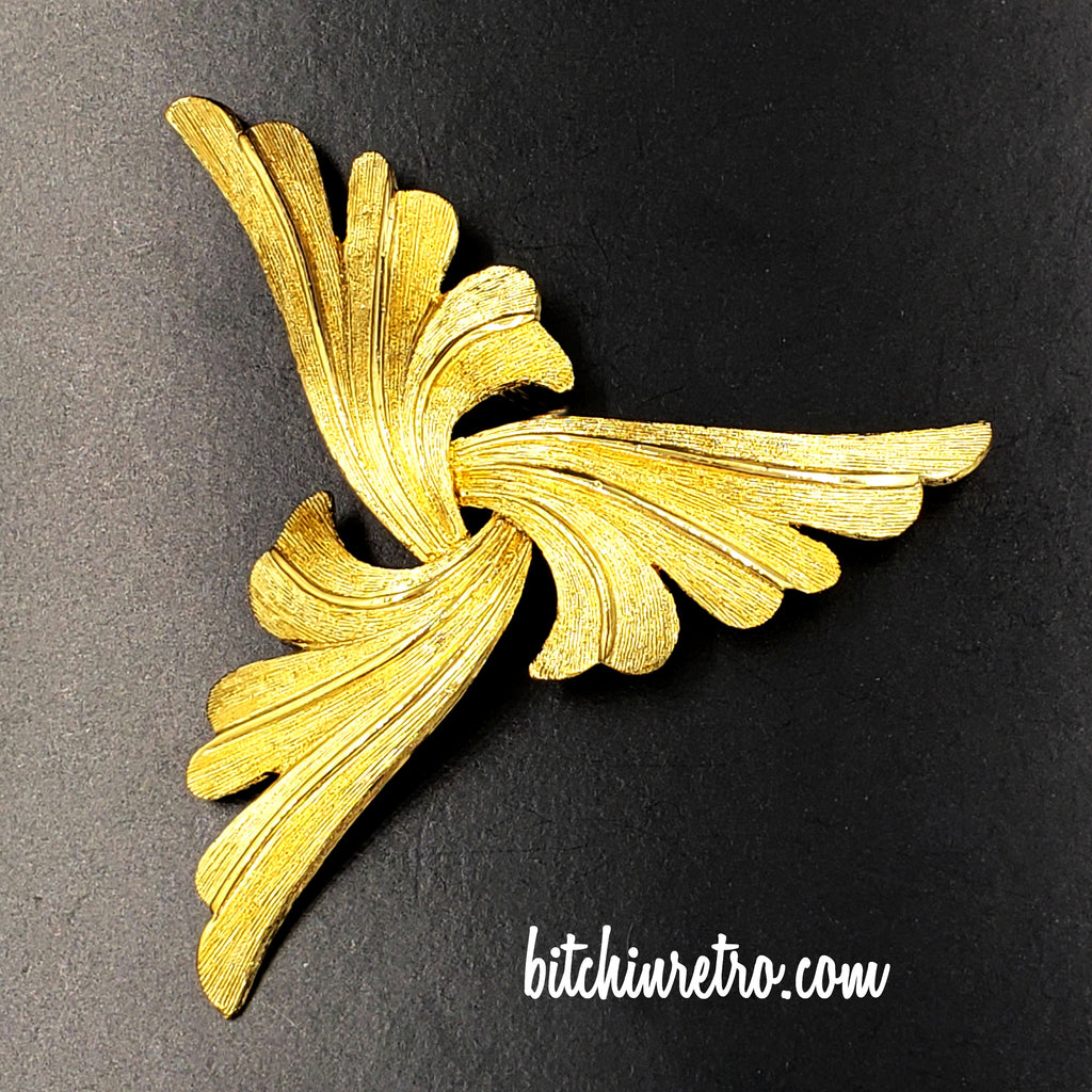 Christian Dior Vintage Brooch in Angel Wing or Pinwheel Design