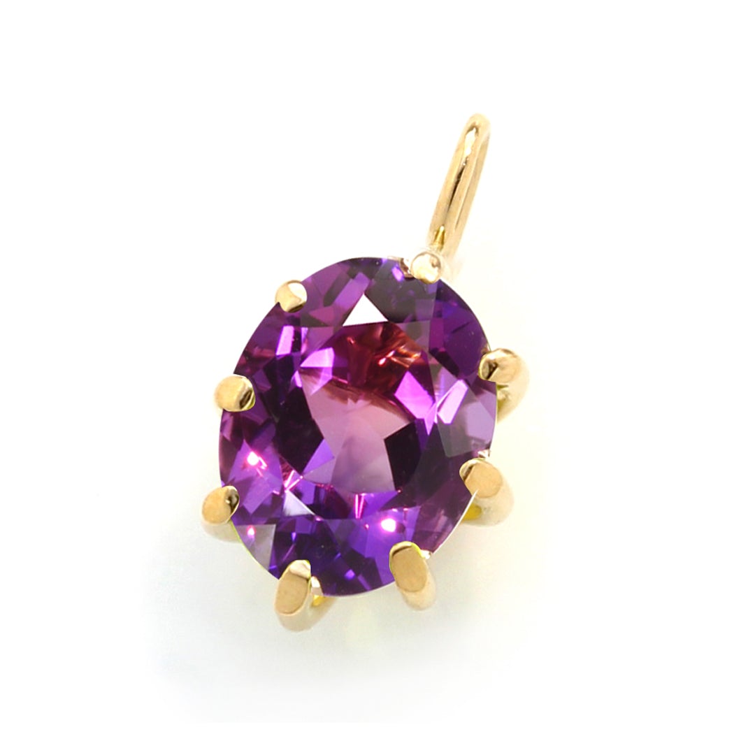 ビズー公式】アメジスト オーバルカット K18(18金) ペンダントトップ