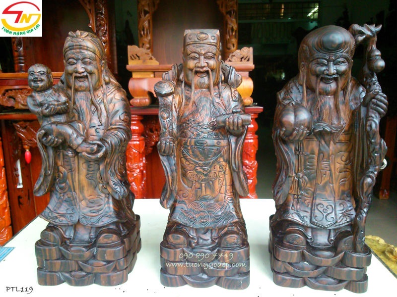 Phúc Lộc Thọ gỗ mun sọc (PTL119)