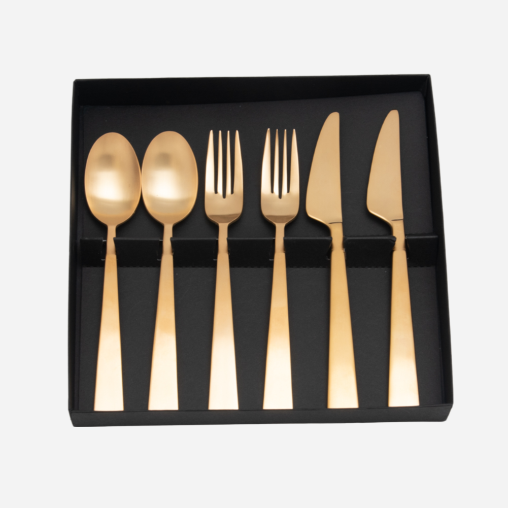 ヤマザキCACHE ゴールドアクセント 5ピースカトラリーセット×6セット