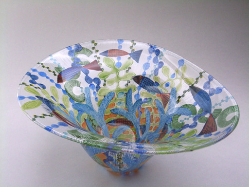 林久美子～エナメル彩ガラス器「海の中」～匠SHOP｜パインウッド公式ブログ