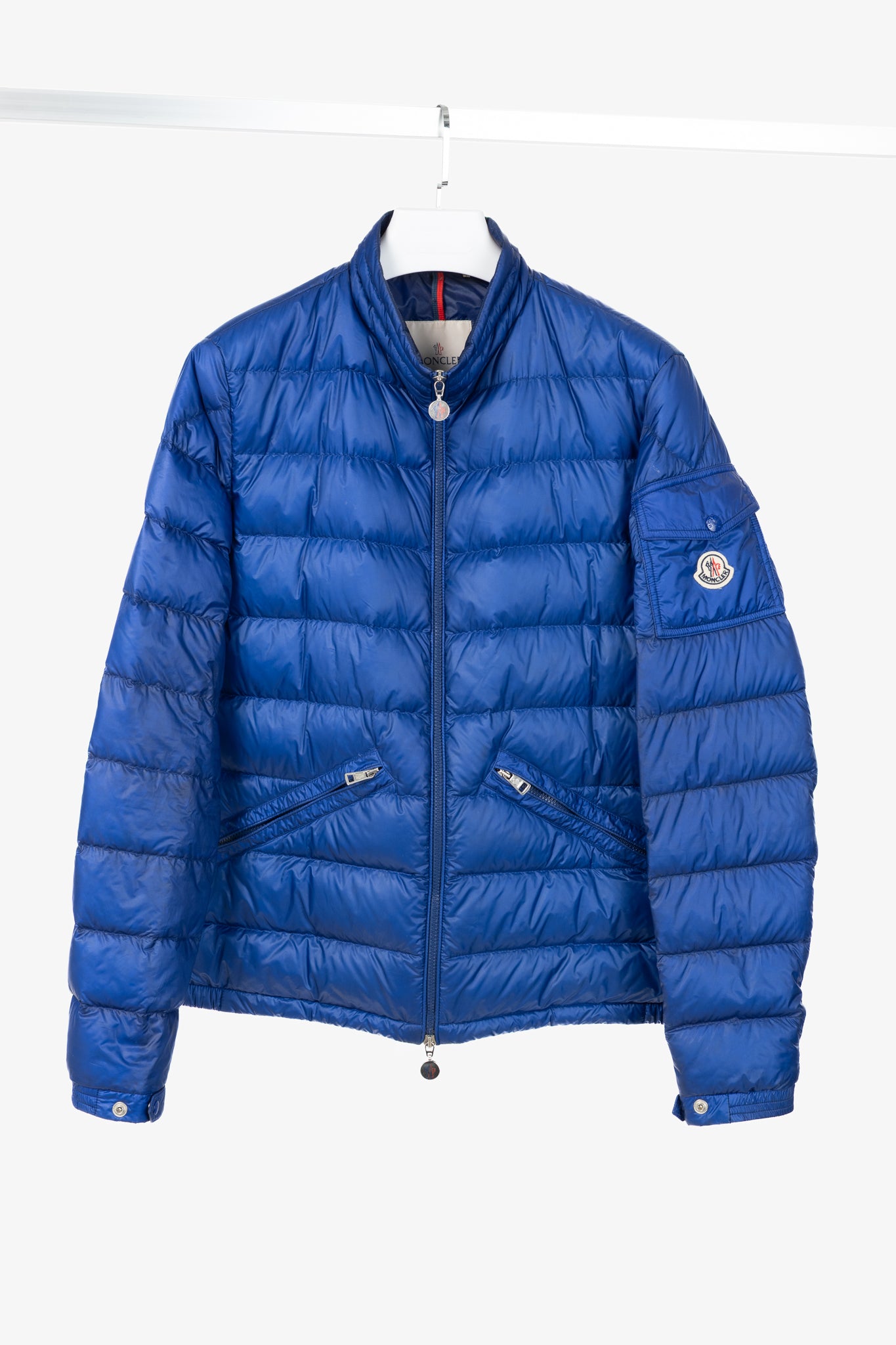 Moncler Longue Saison Agay Blue Quilted-Nylon Puffer Jacket
