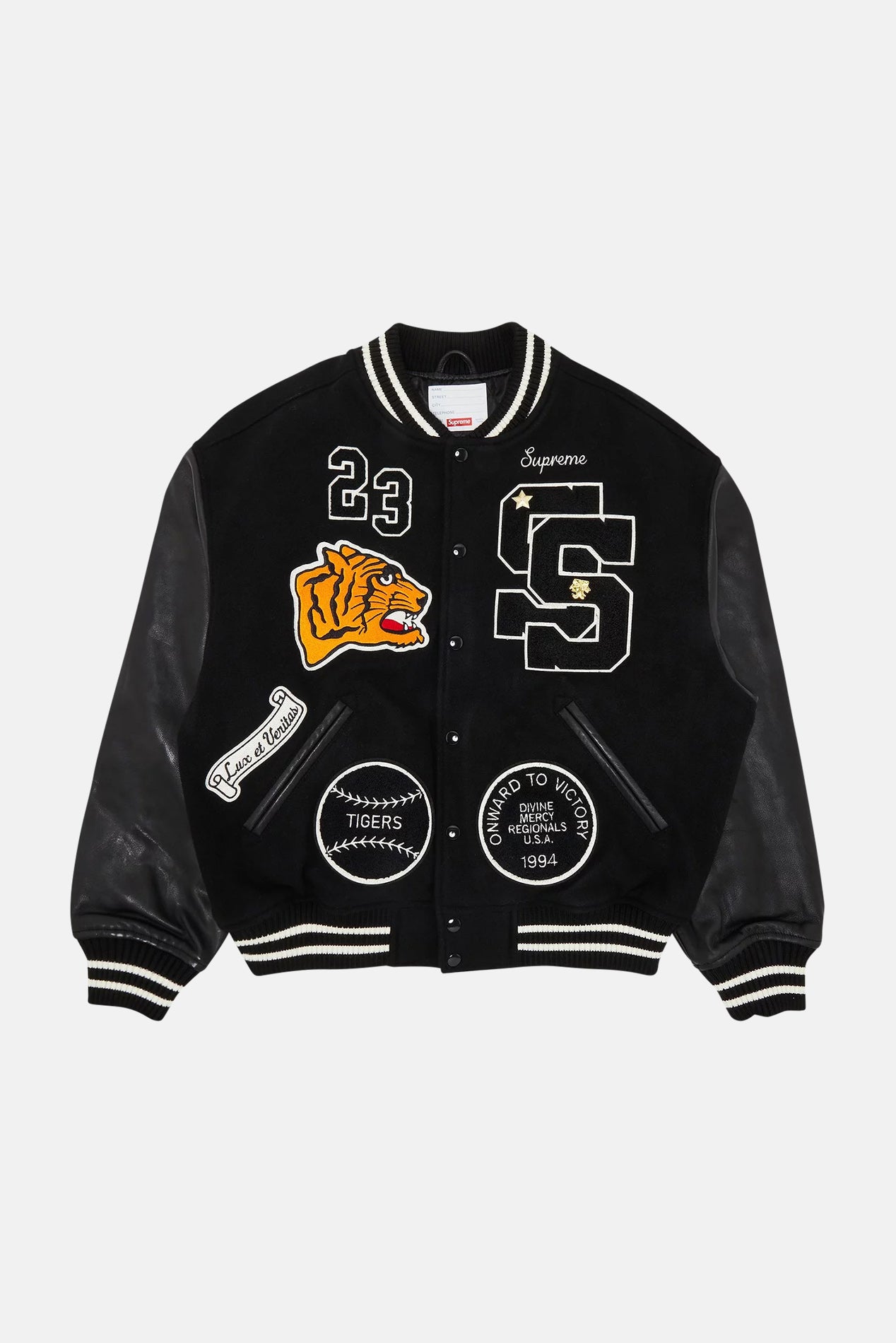 Supreme Tiger Varsity Jacket Black – blueandcream