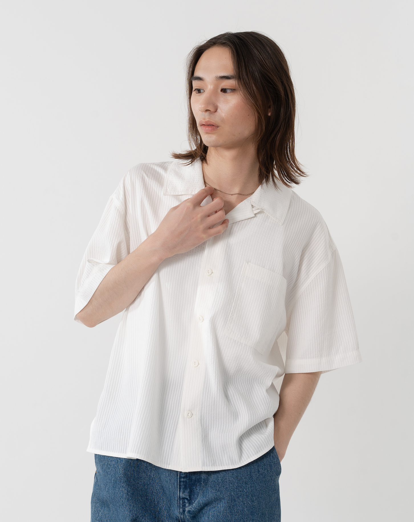 オープンカラーシアサッカーシャツ B5092 シティガール シティボーイ