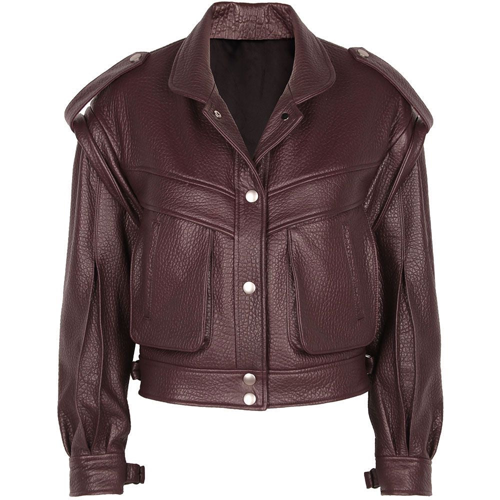 OTTO LEATHER VEST & JACKET | PEBBLE BORDEAUX