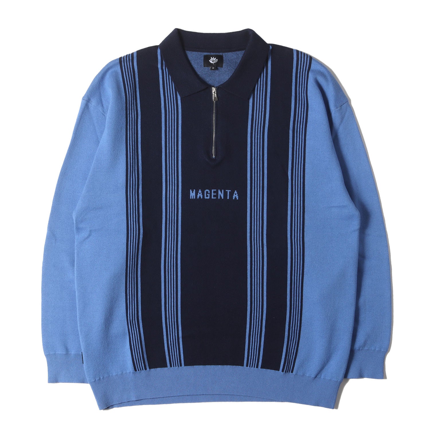 25SS コットンニット ロングスリーブ ジップ ポロシャツ(KNIT POLO