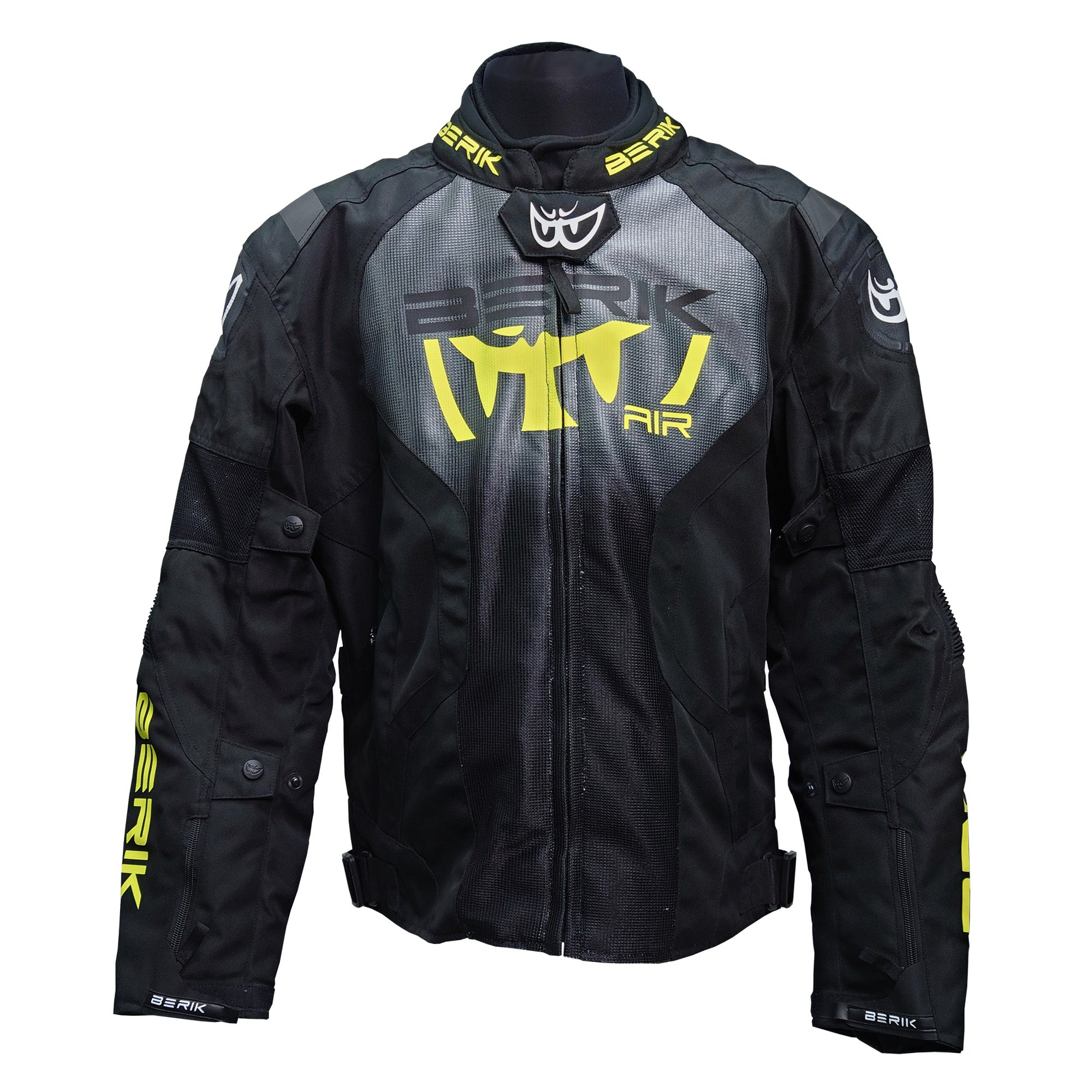 NJ-233317GR-BK BLACK/GREY/YELLOW BERIK MESH JACKET