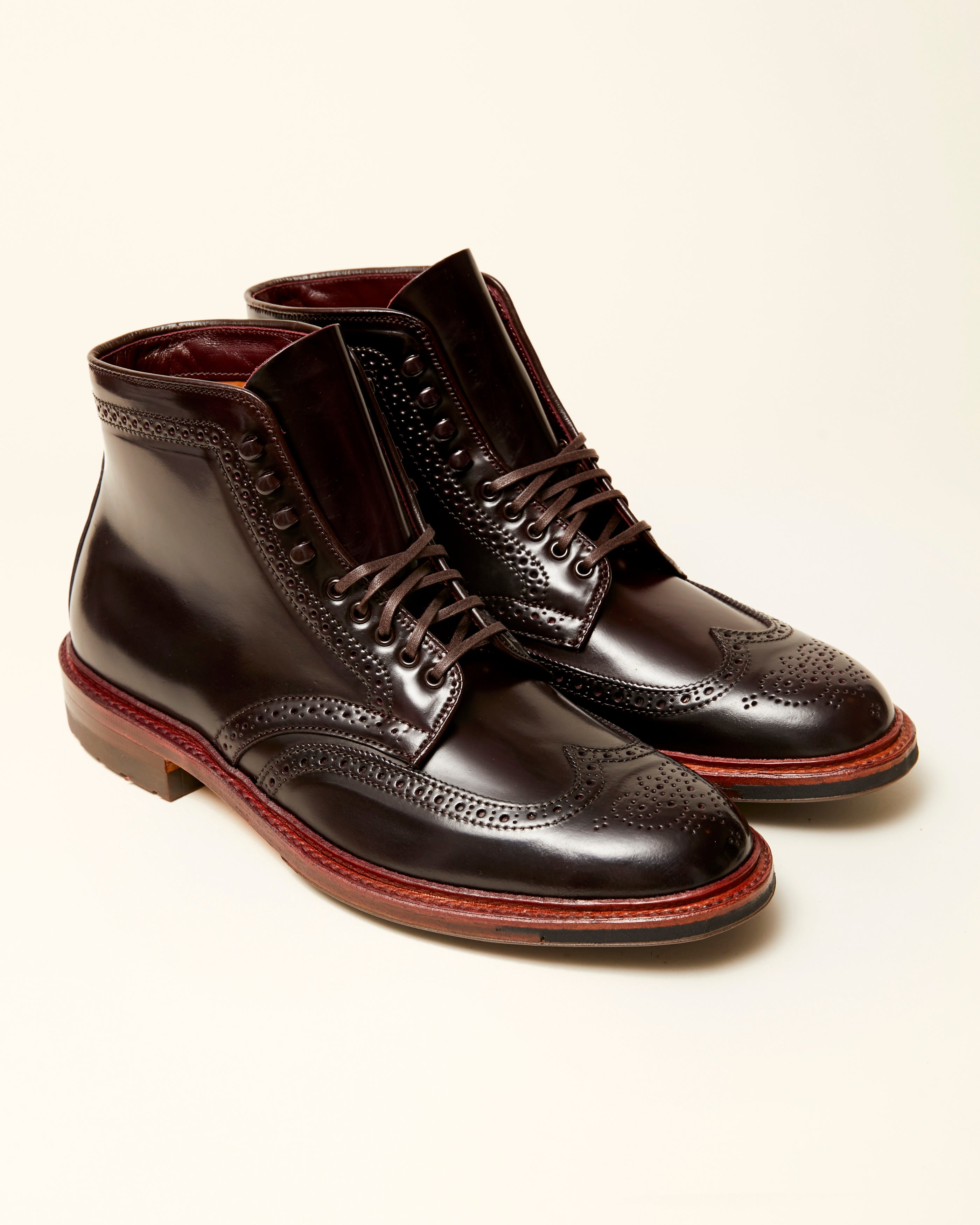 Newcastle” Wing Tip Boot in Color 8 Shell Cordovan, Barrie Last