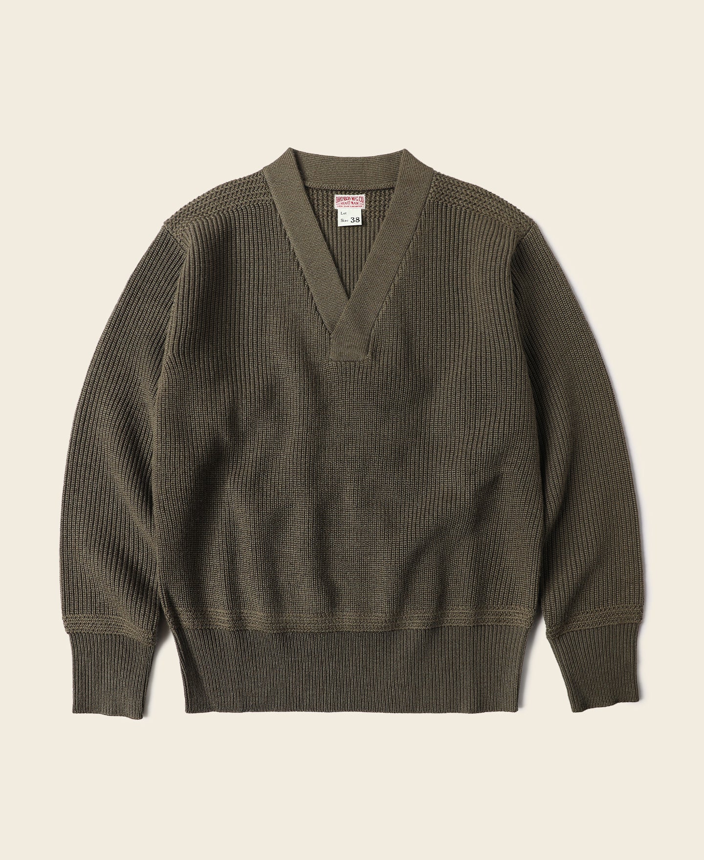 USAAF Type A-1 V-neck Mechanics Wool Sweater - Olive | Bronson