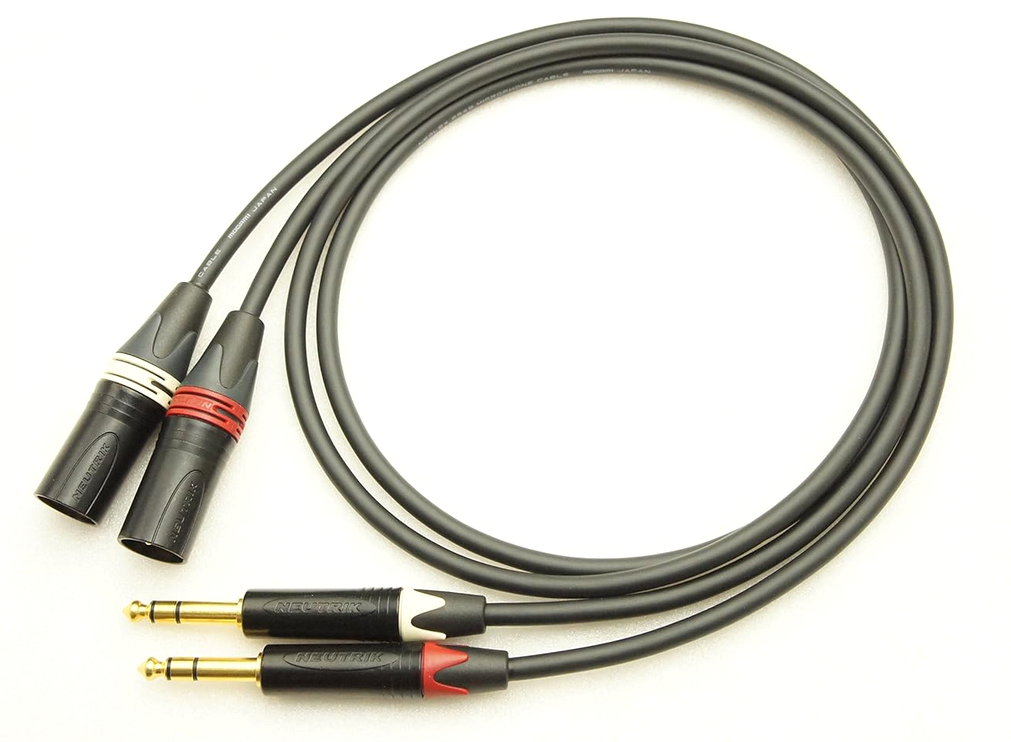 MOGAMI 2549 XLR(オス)→TRS(ステレオフォン)ケーブル 2本セット