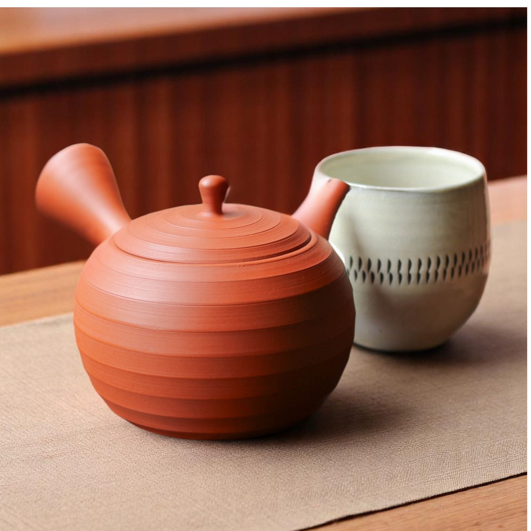 常滑焼 急須 | 丸線段 | 朱泥 | 玉光陶園