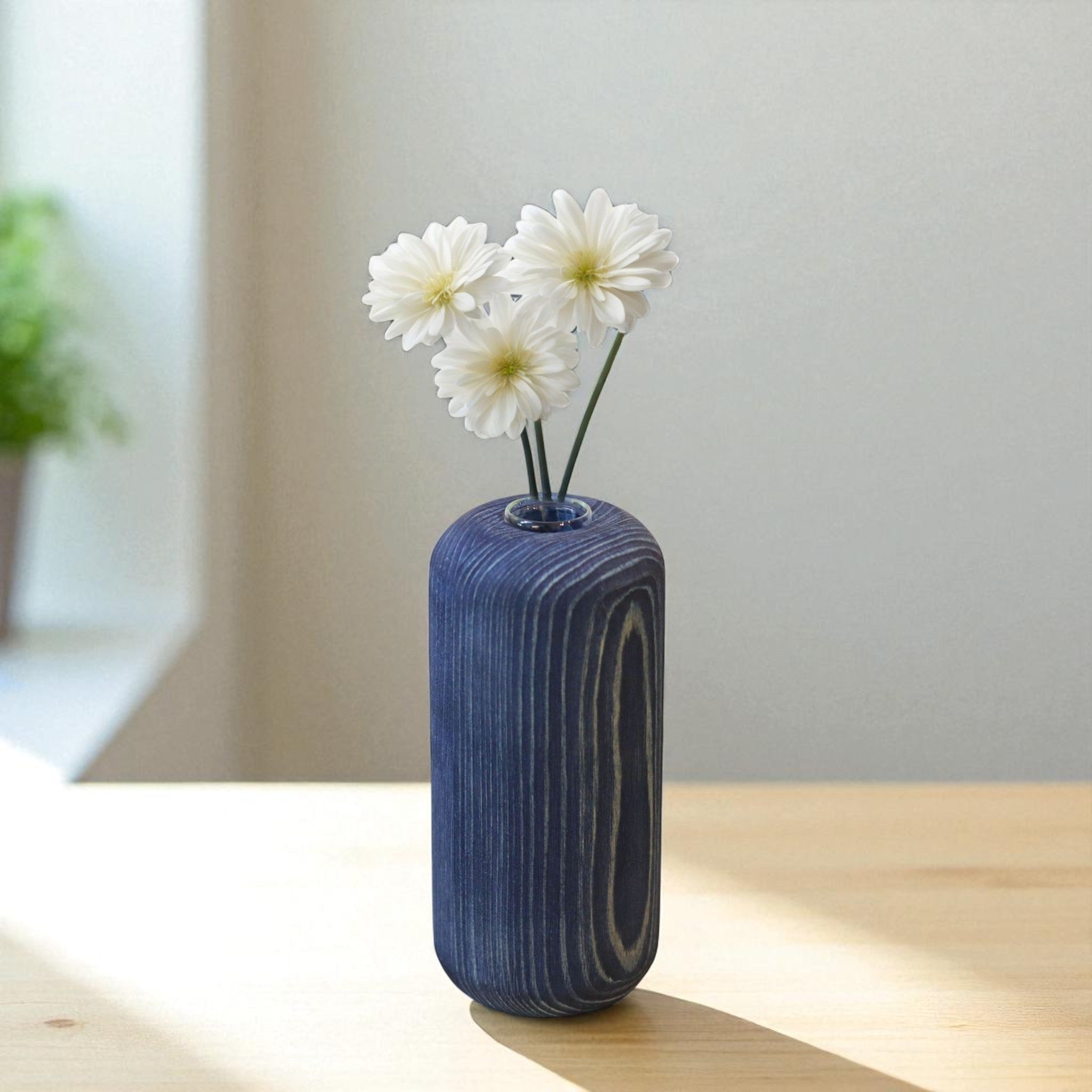 木工製品 花器 | 円筒 | 藍 M | ミマツ工芸