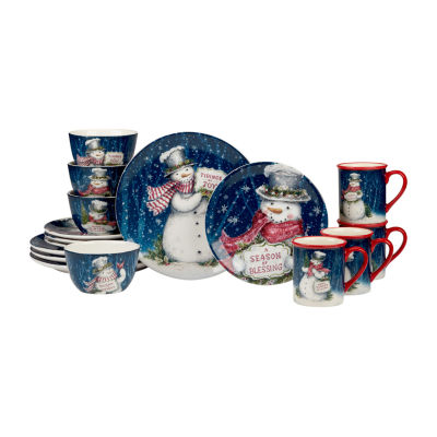 Certified International Snowman Greetings 16-pc. Earthenware