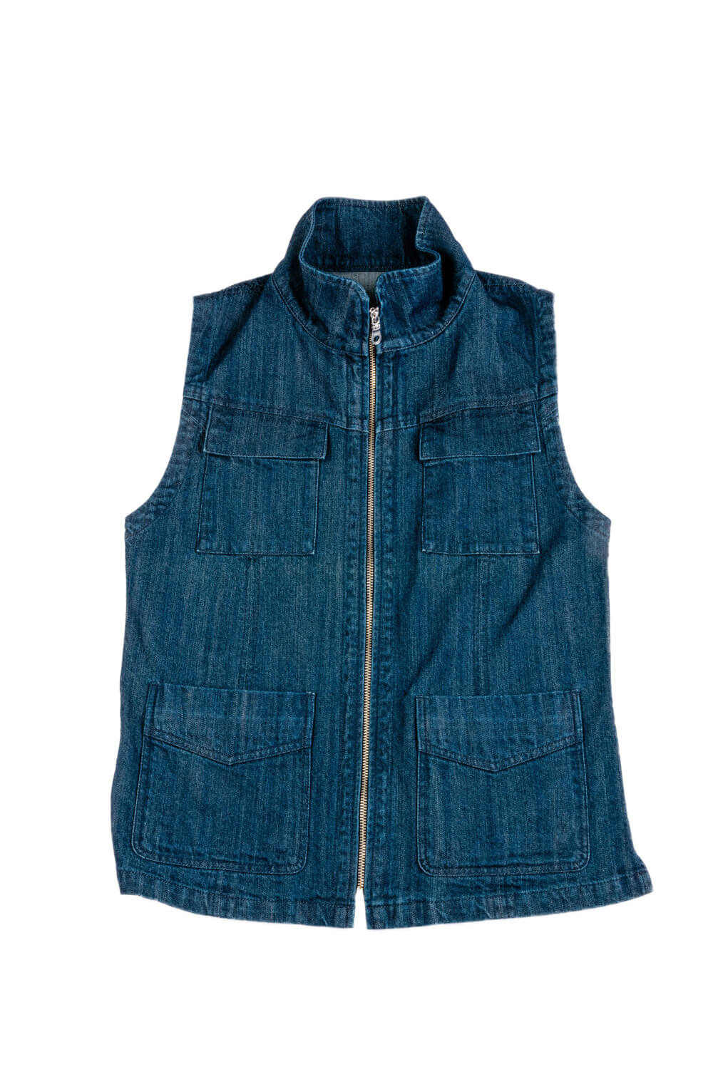 シニア向けこだわりストレッチデニムジップベスト（ビッグサイズ