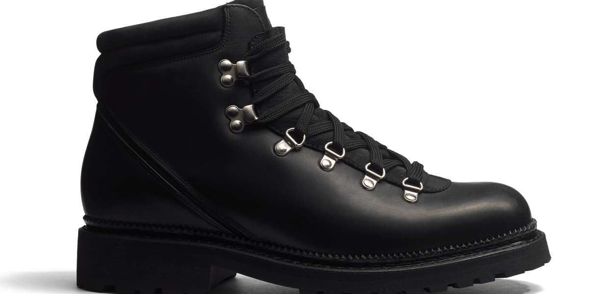 Men's Black wax calfskin & black nubuck GRW Hiking Boots – J.M. Weston