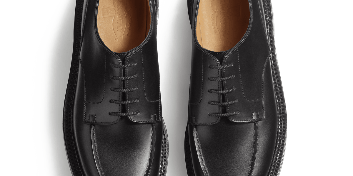 Men's Black Leather Triple Sole Golf Derby – J.M. Weston