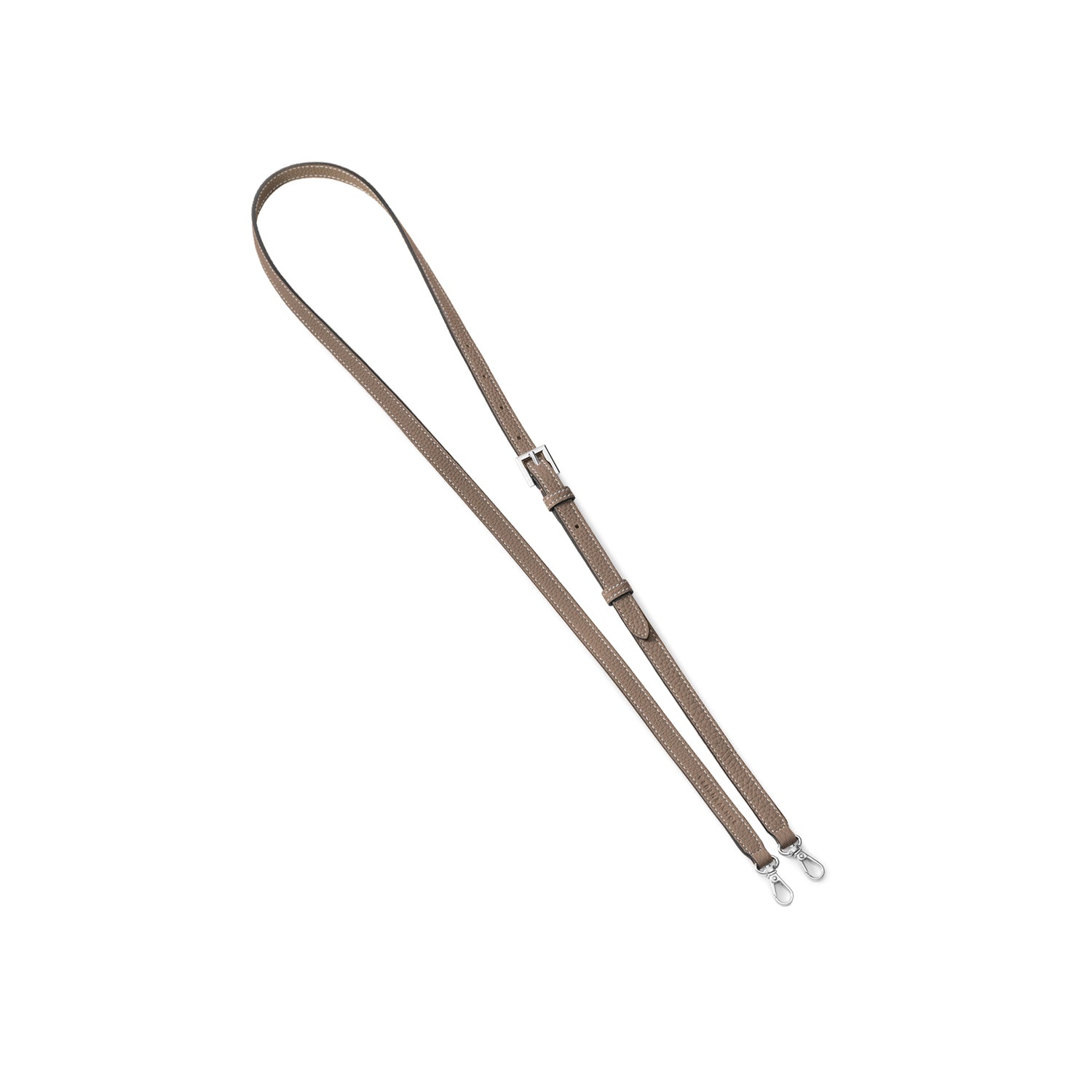 アジャスタブル ショルダー ストラップ シュリンクレザー シルバー