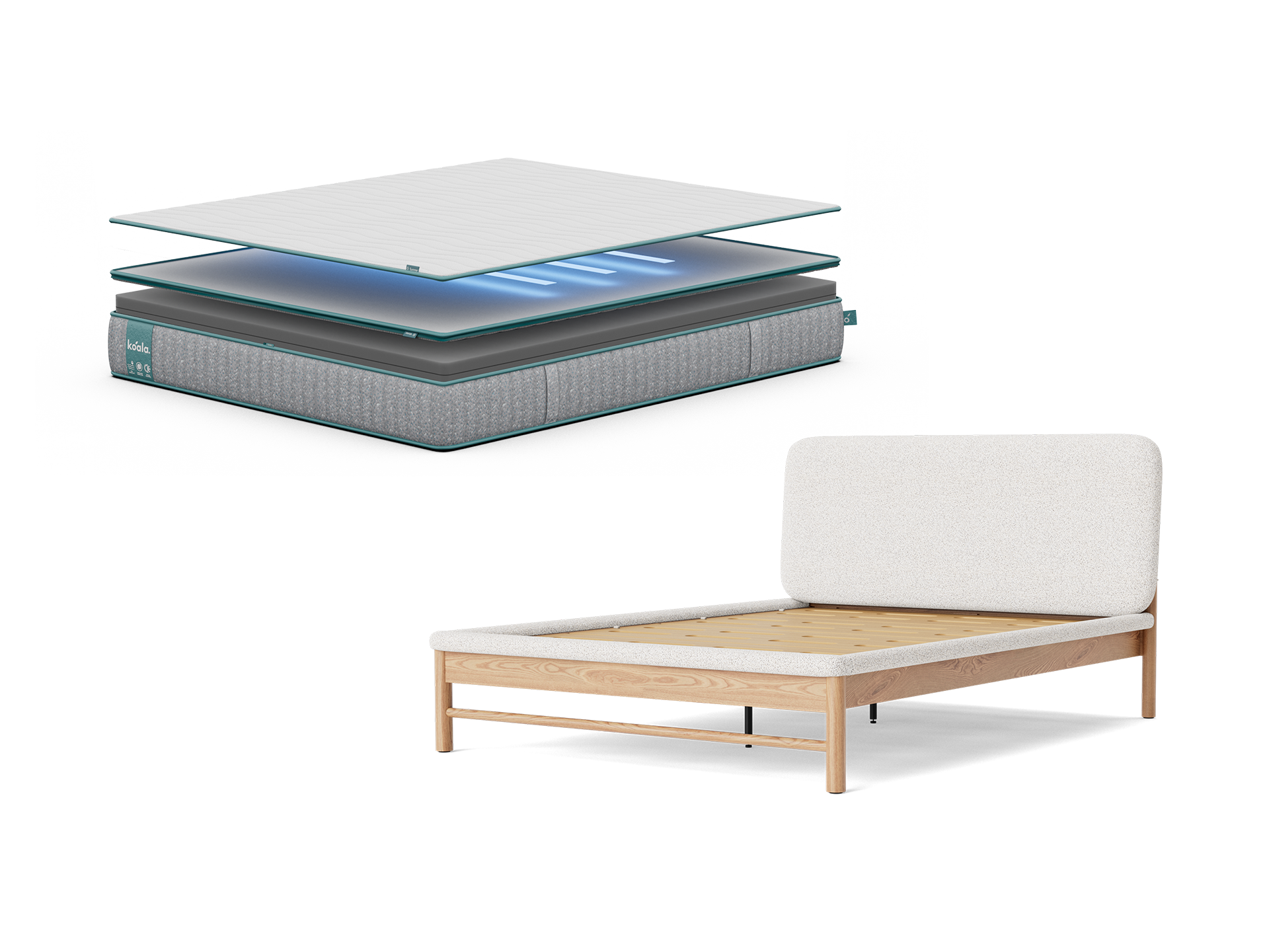 コアラマットレスプラス PolarBands®+ ファブリックベッドフレーム