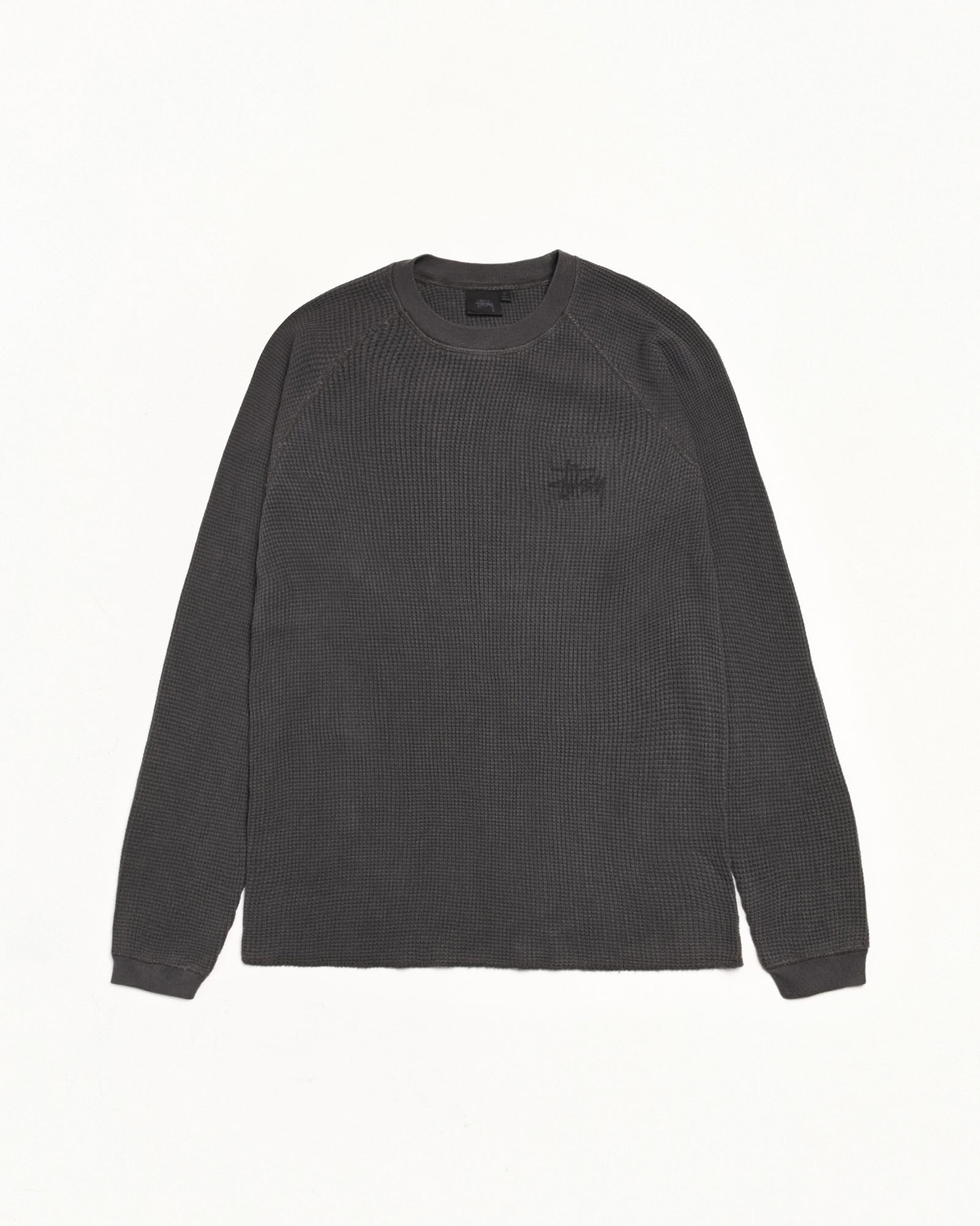 Basic Stüssy Thermal – Washed Black | Tops & Knits | Stüssy Japan