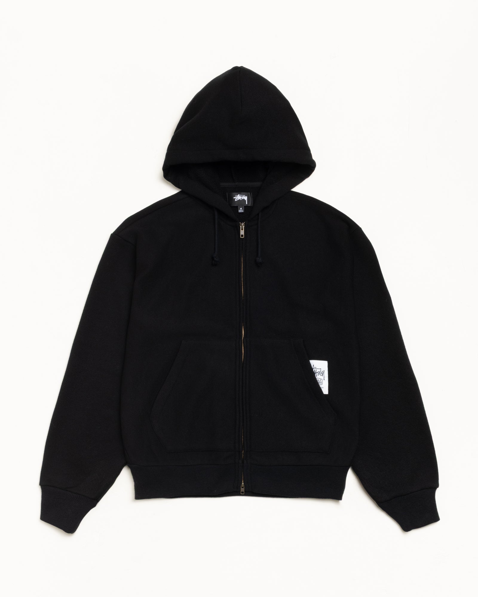 Patch Zip Knit Hoodie – Black | Tops & Knits | Stüssy Japan