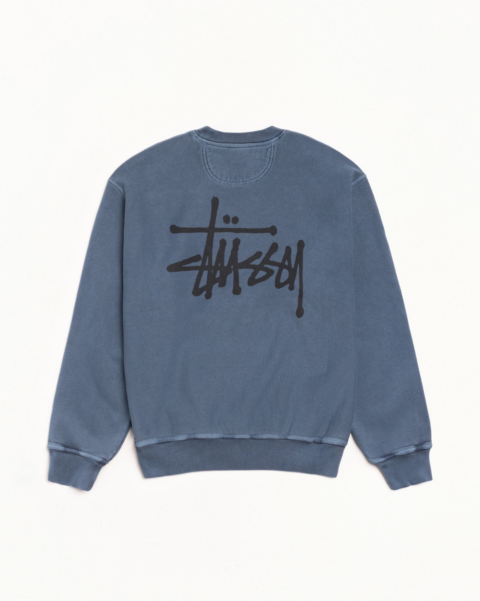 Basic Stüssy Crew Pigment Dyed – Navy | Tee & Sweats | Stüssy Japan