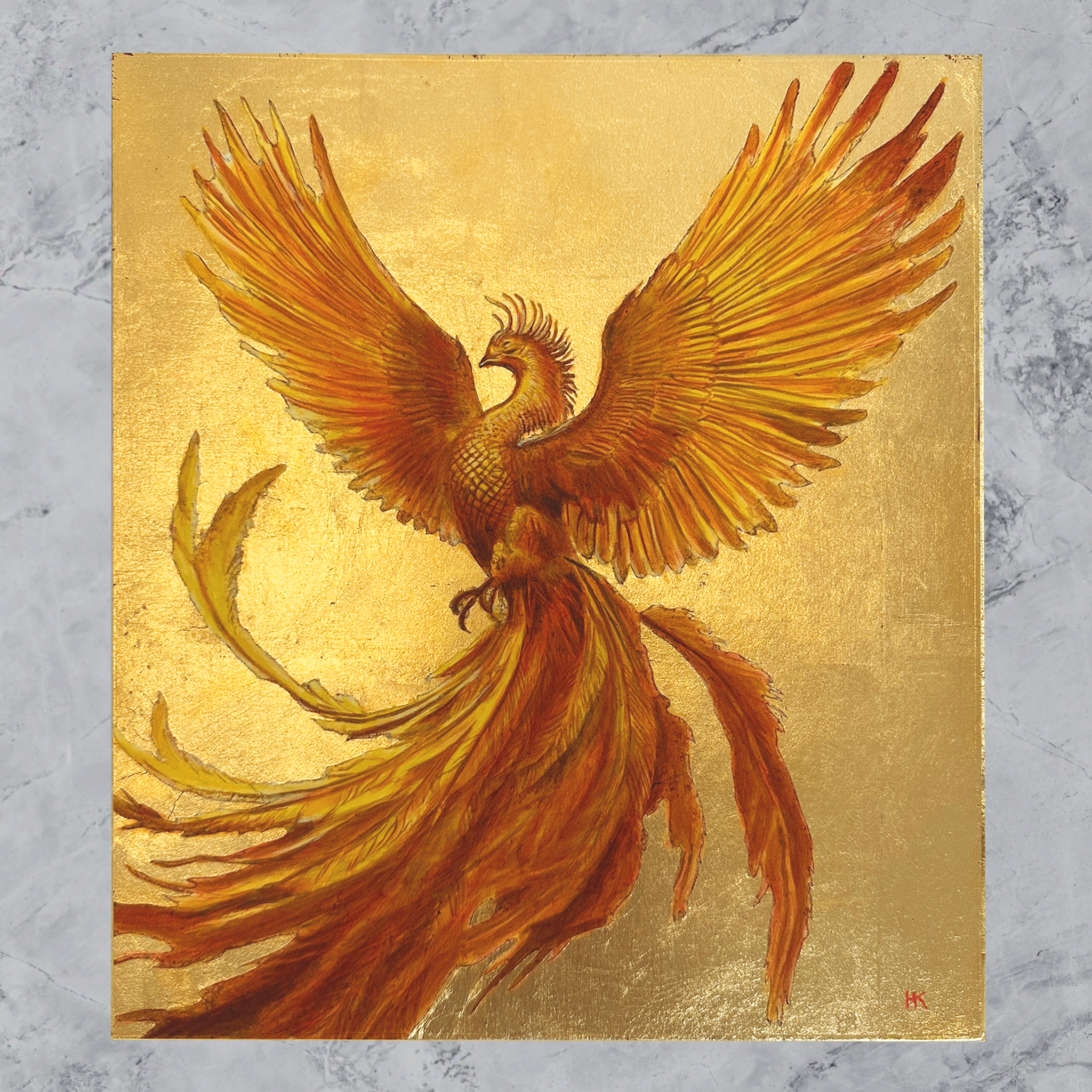 開運色紙-鳳凰(273㎜×242㎜) – Kuronuma Art