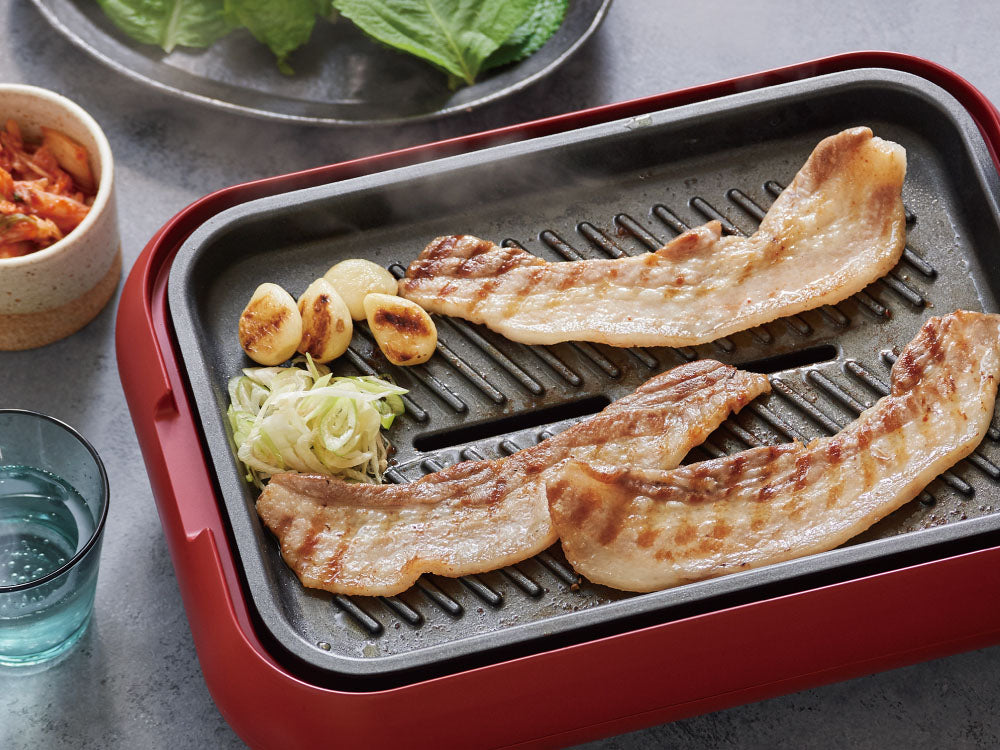 recolte＞丸洗いできるコンパクトなホットプレート用グリルプレート