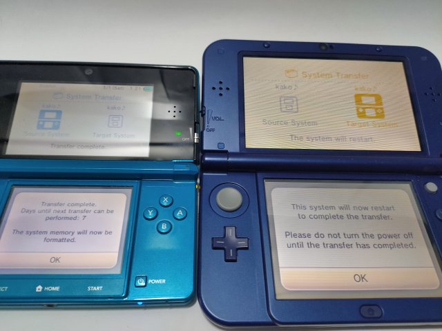 北米版のNintendo 3DSからNintendo New 3DS XLに中身の引越しをした