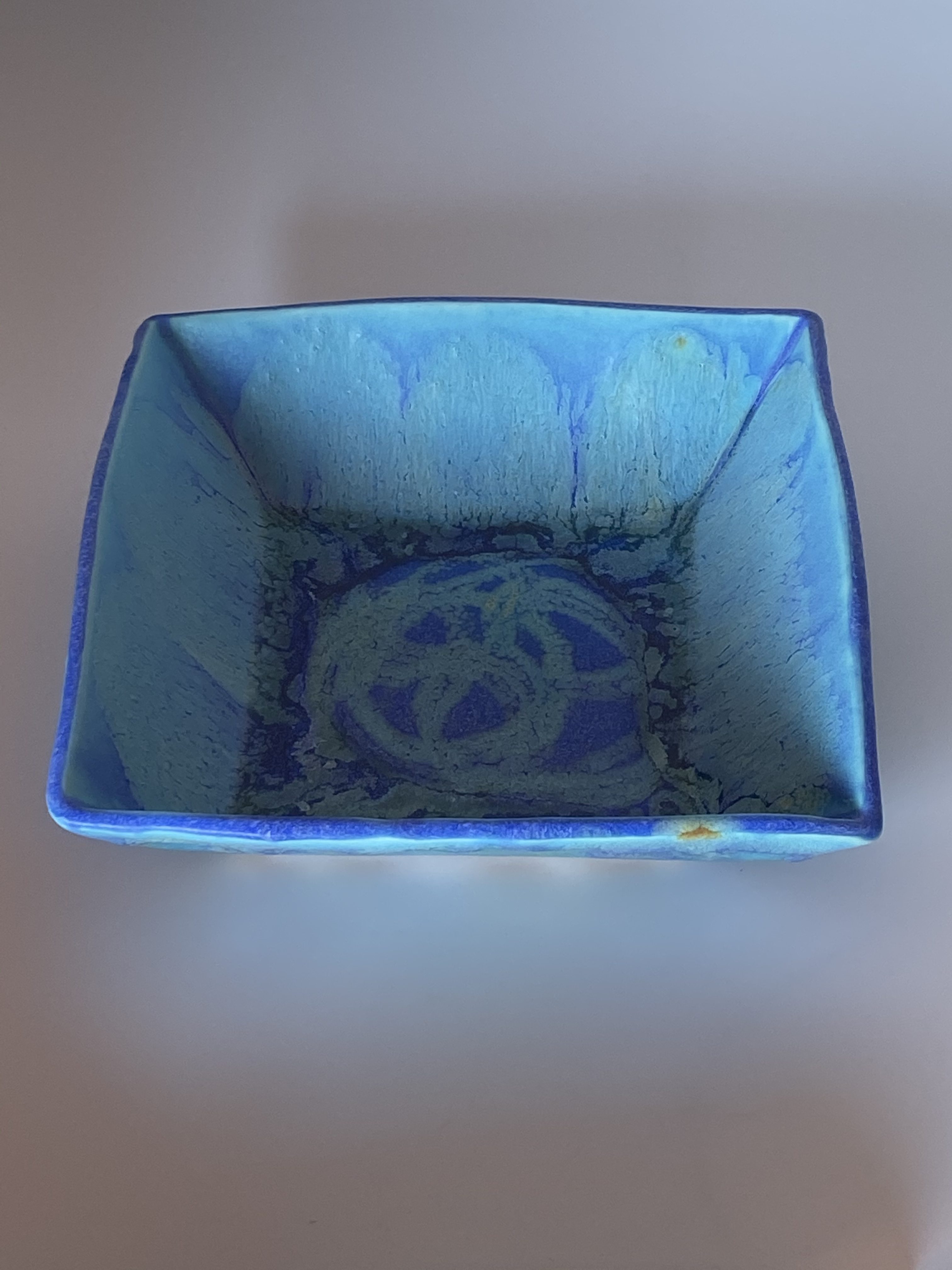 松代焼岡田窯 青釉薬片口 明治中期から大正初期頃 松代焼岡田窯 青釉薬