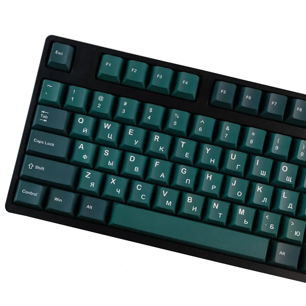 GMK Taiga Clone Keycaps Set Russian Green White Cherry PBT - Keysium