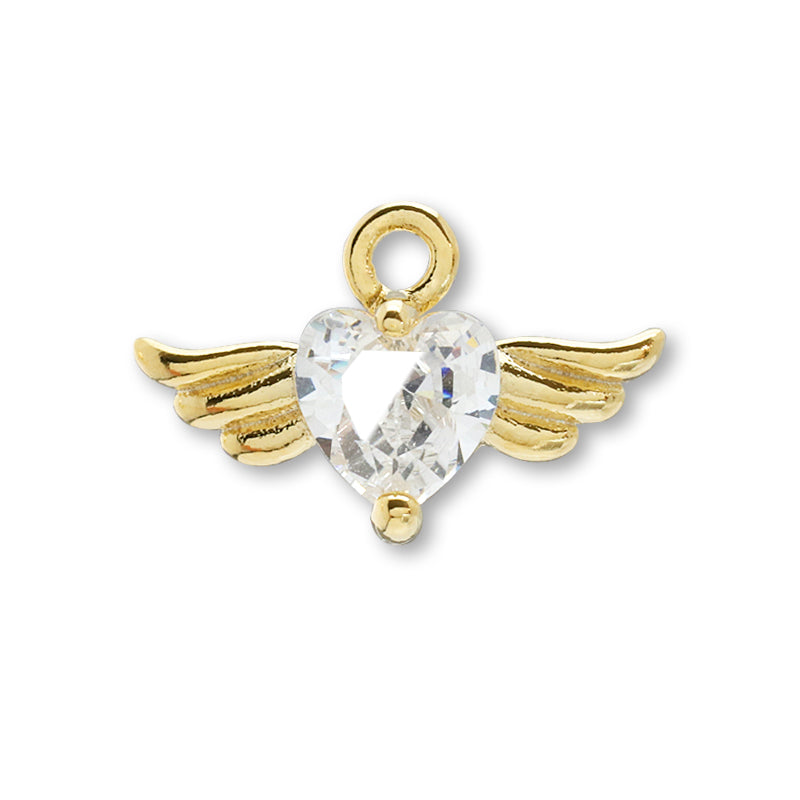 チャーム キュービックジルコニア エンジェルハート ゴールド – 貴和