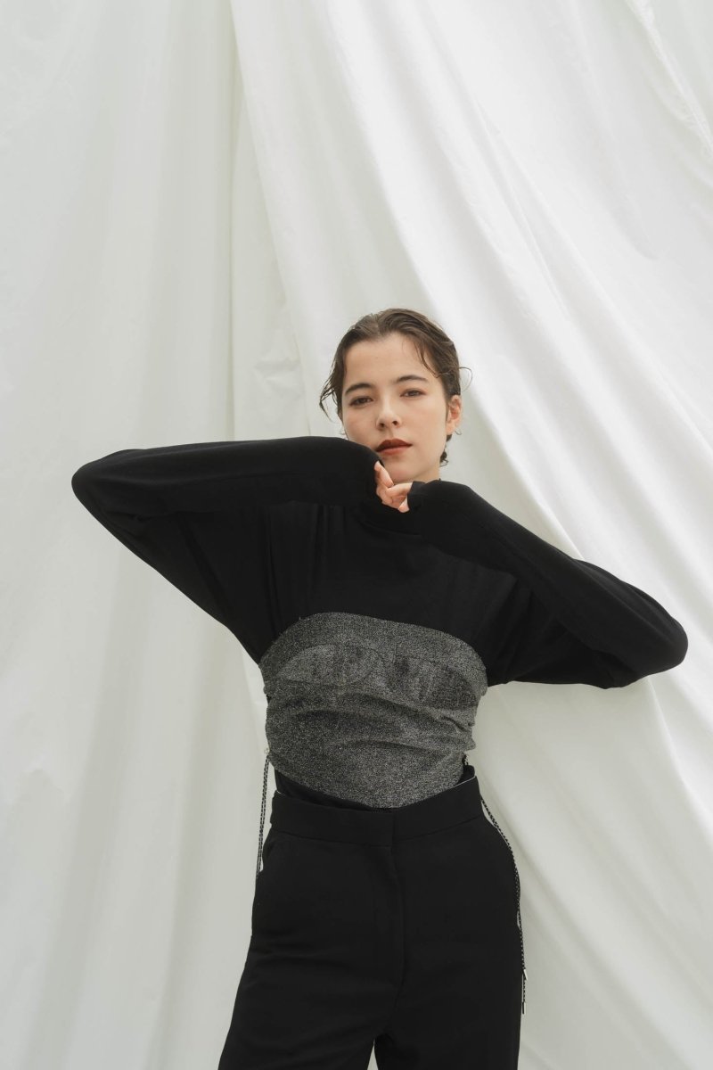 lame bustier combination knit/3color | KNUTH MARF
