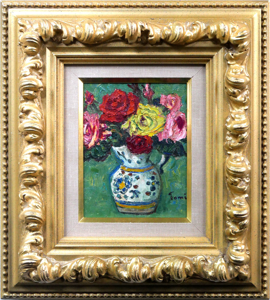 松本富太郎「薔薇」油絵・F0号 絵画買取・販売の小竹美術