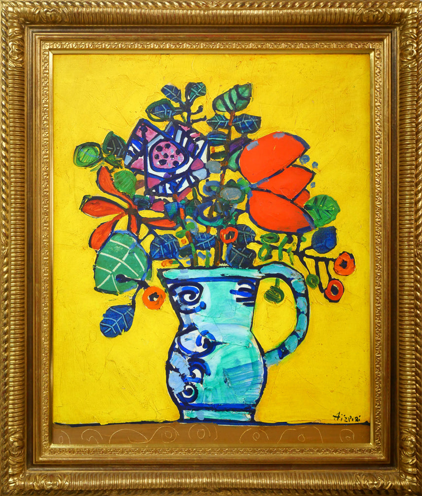 ポール・アイズピリ(Paul AIZPIRI)「花束（Bouquet de fleurs）」油絵