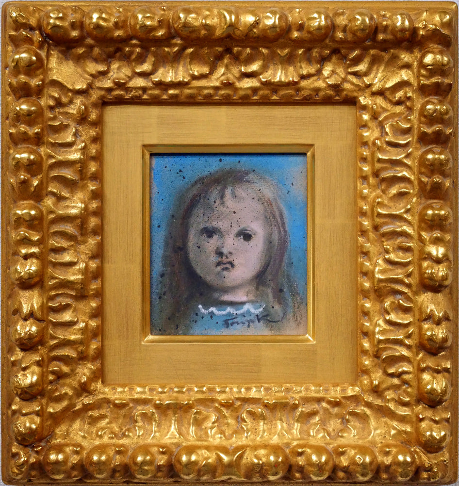 藤田嗣治「子供」パステル・ガッシュ・紙 絵画買取・販売の小竹美術