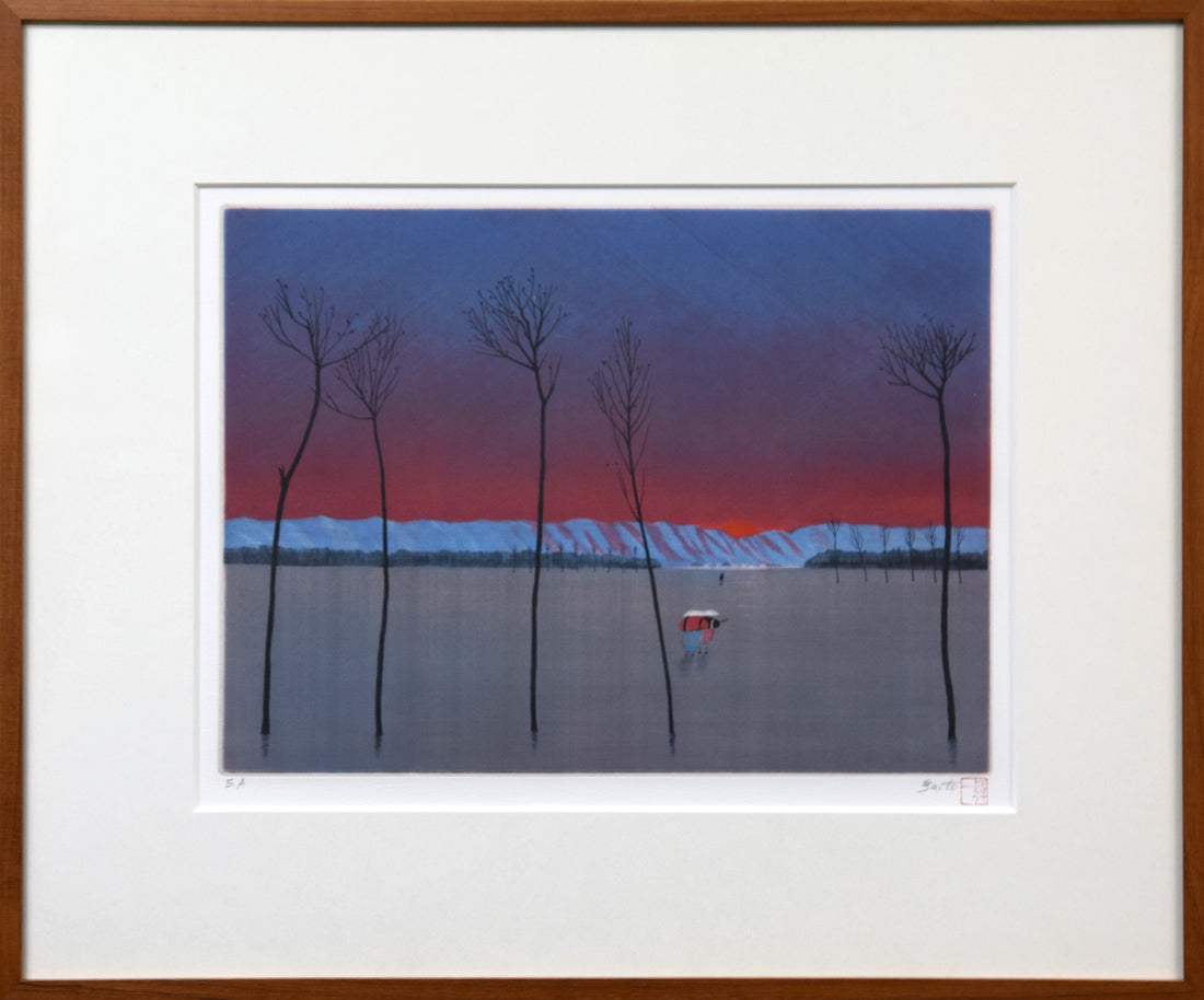 斎藤真一「朝立ち」エッチング（銅版画） 絵画買取・販売の小竹美術