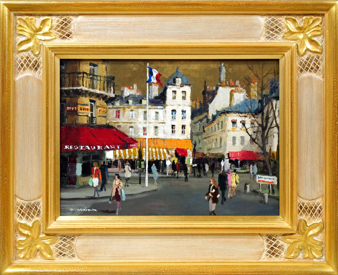 内田晃「パリー風景」油絵・F4号 絵画買取・販売の小竹美術