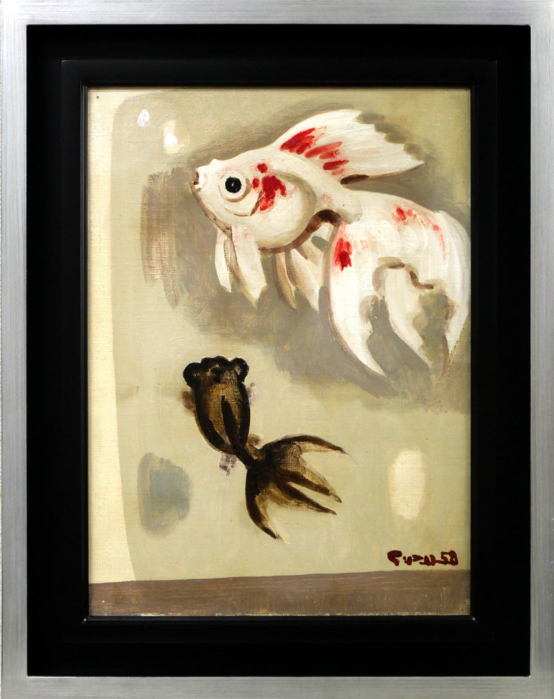 八鍬四郎「金魚」油絵・F4号 絵画買取・販売の小竹美術