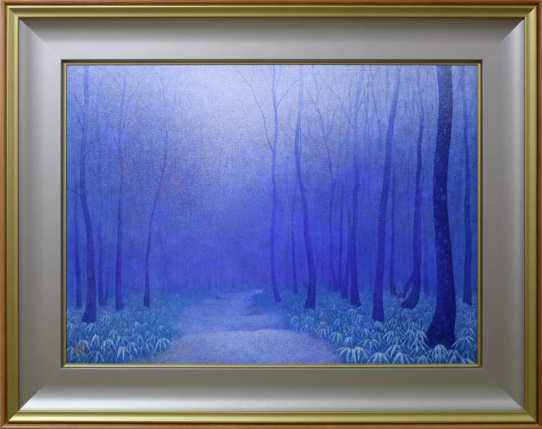 佐々木裕而「霧氷橅小径」日本画・P20号 絵画買取・販売の小竹美術